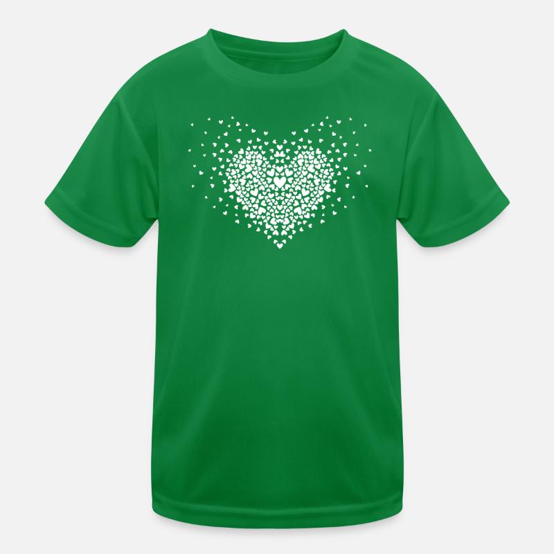 Herz Explosion weiß Kinder Funktions-T-Shirt