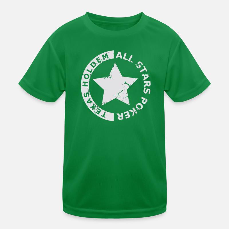 All white poker stars Kids Functional T-Shirt