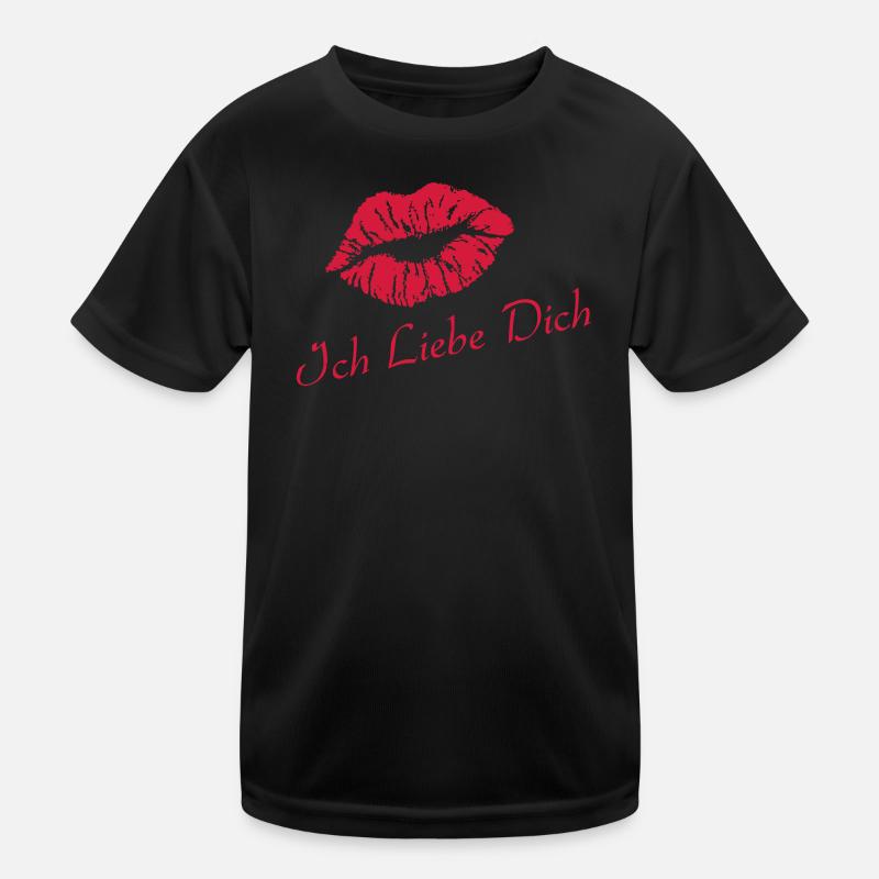 Ich Liebe Dich Kinder Funktions-T-Shirt