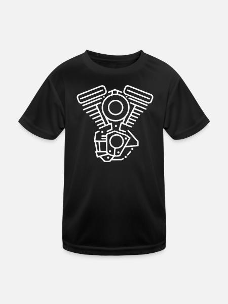 V Zwilling - Kinder Funktions-T-Shirt - Schwarz - Vorne
