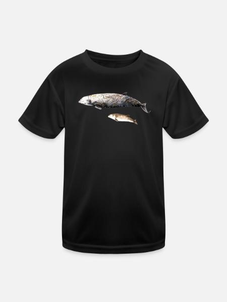 Cuvier's beaked whale - Ziphius cavirostris Beaked whale - Kids Functional T-Shirt - black - Front