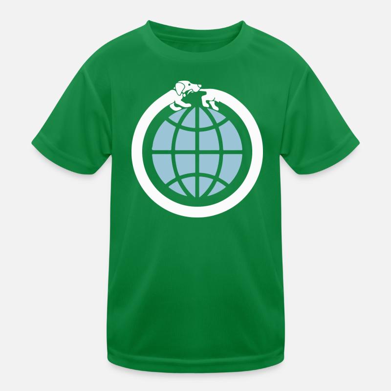 Dackel Erde Kinder Funktions-T-Shirt