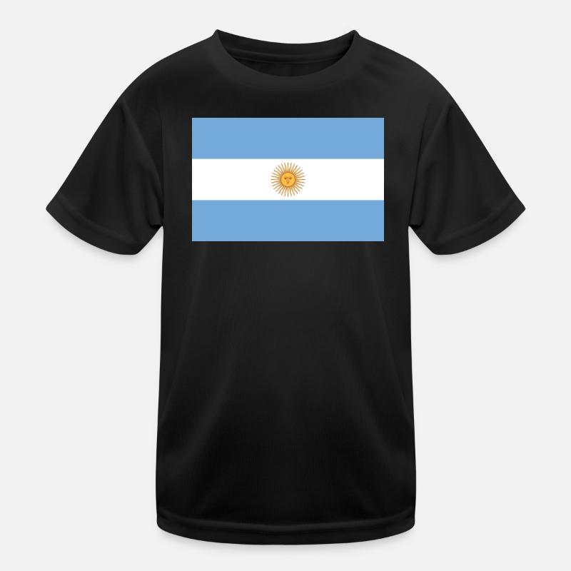 drapeau argentin - T-shirt sport Enfant - noir
