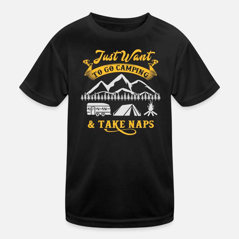 Ich möchte nur zelten und ein Nickerchen machen - Camping Kinder Funktions-T-Shirt