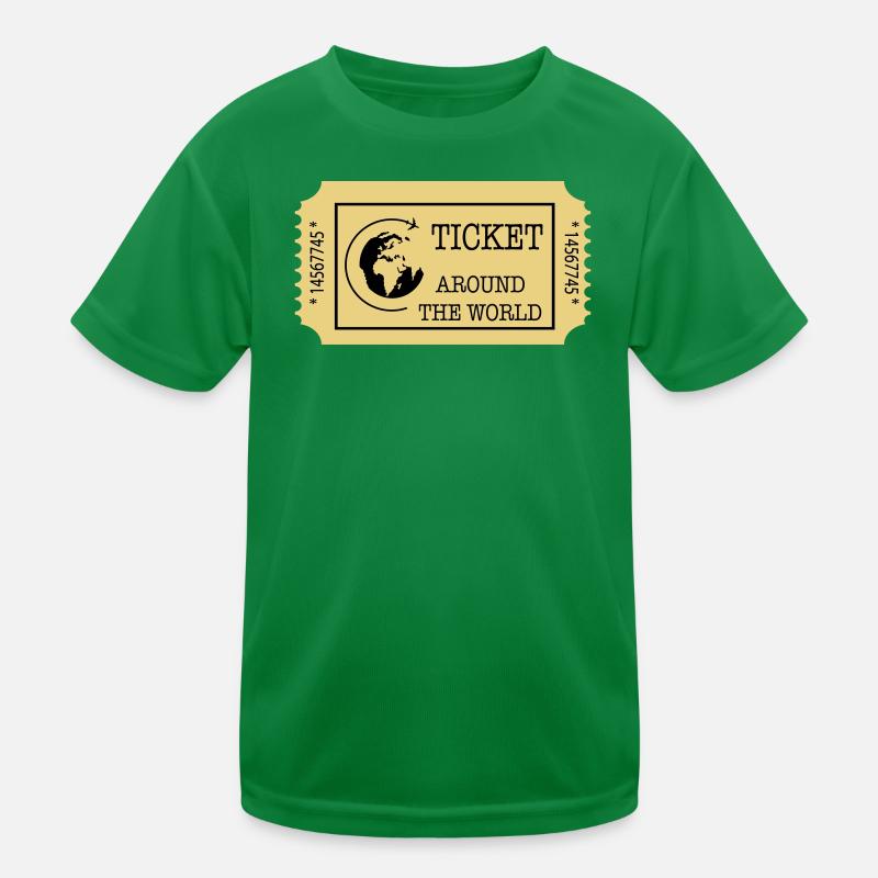 Around the World Ticket Kids Functional T-Shirt