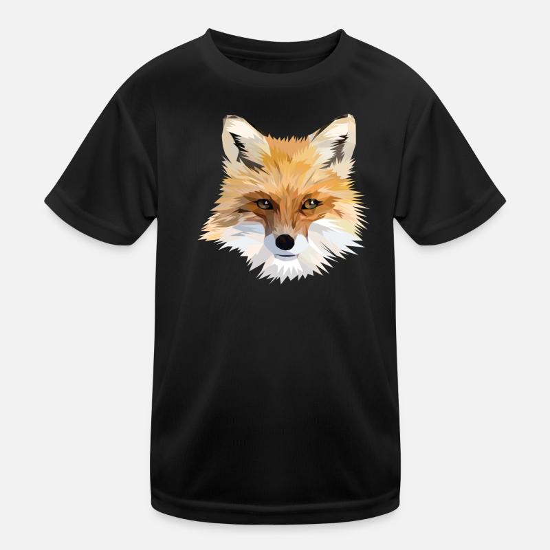 Polygonal Fox Head Kids Functional T-Shirt