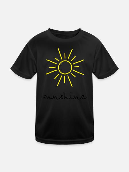 sunshine Sonne - Kinder Funktions-T-Shirt - Schwarz