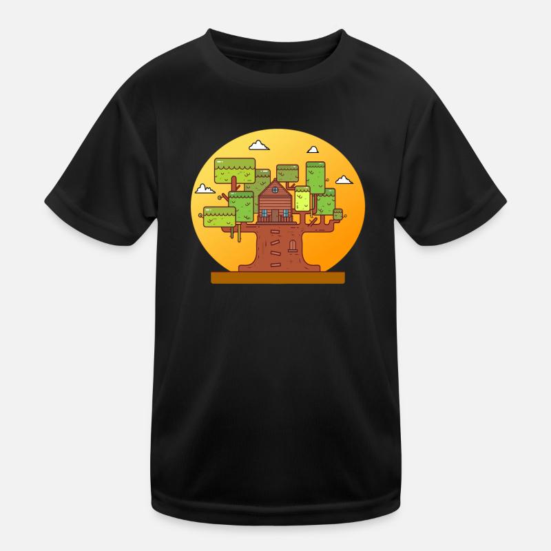 Treehouse Adventure - Kids Functional T-Shirt - black