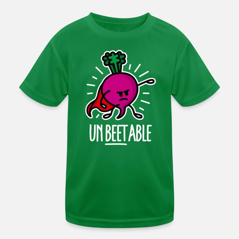 Unbeetable / unbeatable beetroot beet on dark Kids Functional T-Shirt