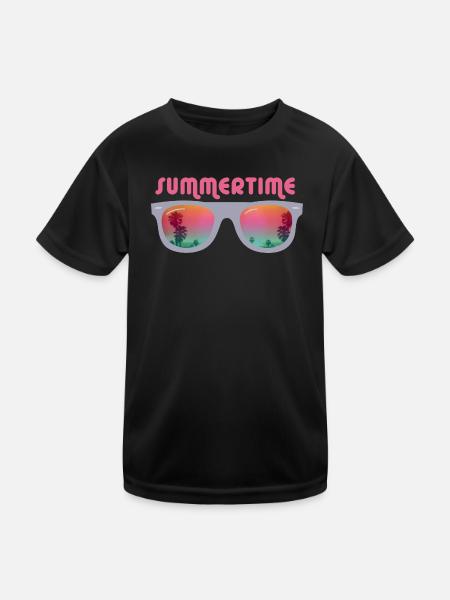 Summertime - Sunglasses - Kids Functional T-Shirt - black - Front
