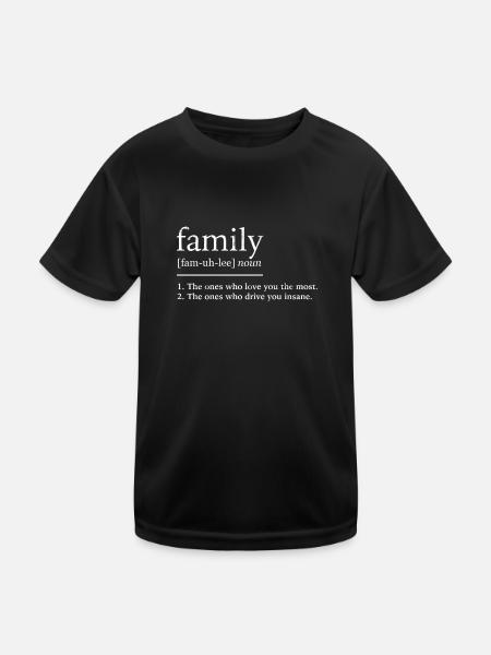 Familie - Kinder Funktions-T-Shirt - Schwarz - Vorne