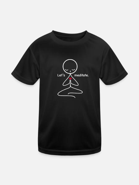 Meditation - Kinder Funktions-T-Shirt - Schwarz - Vorne