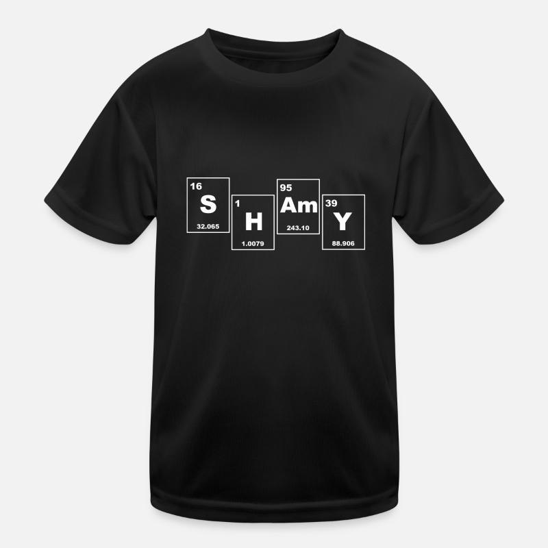 SHAMY Periodic Table Typography - Kids Functional T-Shirt - black