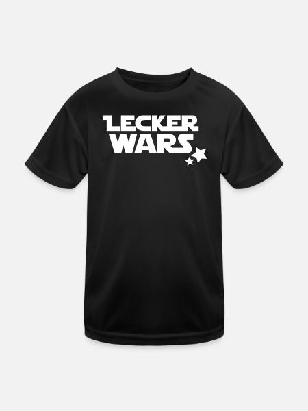lecker wars - Kinder Funktions-T-Shirt - Schwarz - Vorne