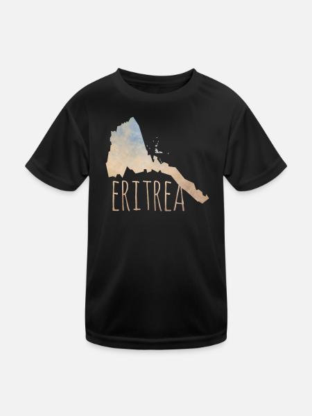 Eritrea - Kinder Funktions-T-Shirt - Schwarz