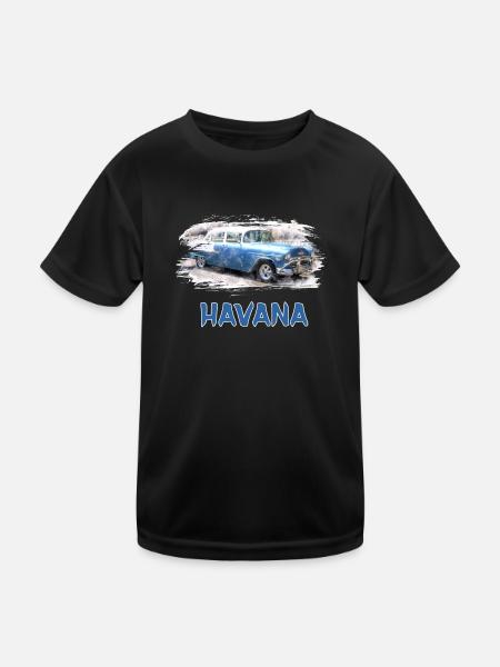 Havana Vintage Car / Gift Caribbean Havana Cuba - Kids Functional T-Shirt - black - Front