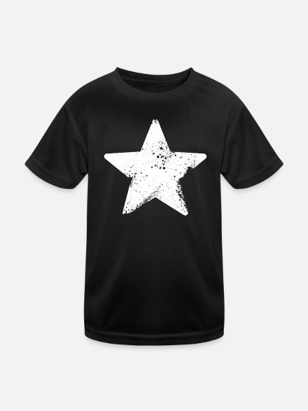 starry star splatter - Kids Functional T-Shirt - black - Front