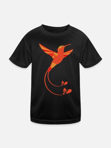 Fire colors Hummingbird - Kids Functional T-Shirt - black