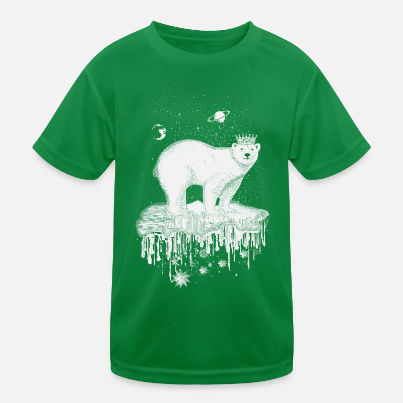 Eisbär mit Krone auf Eisscholle Kinder Funktions-T-Shirt