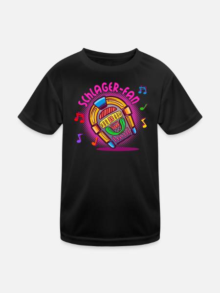 Schlager Fan Schlager Music Musique Jukebox Statement - T-shirt sport Enfant - noir - Devant