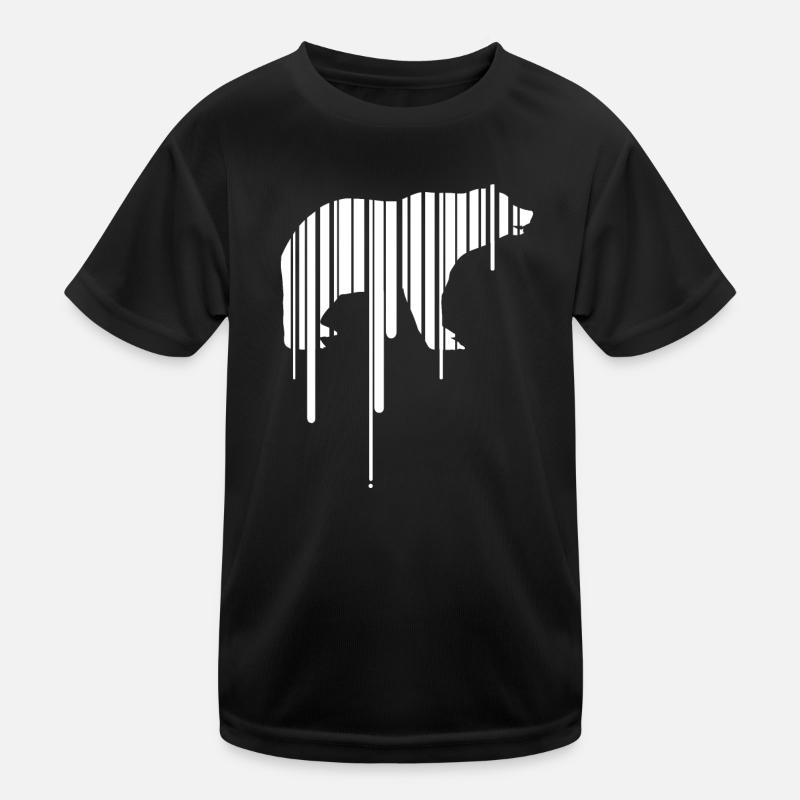 polar bear earth barcode save planet climate demo CO2 Kids Functional T-Shirt