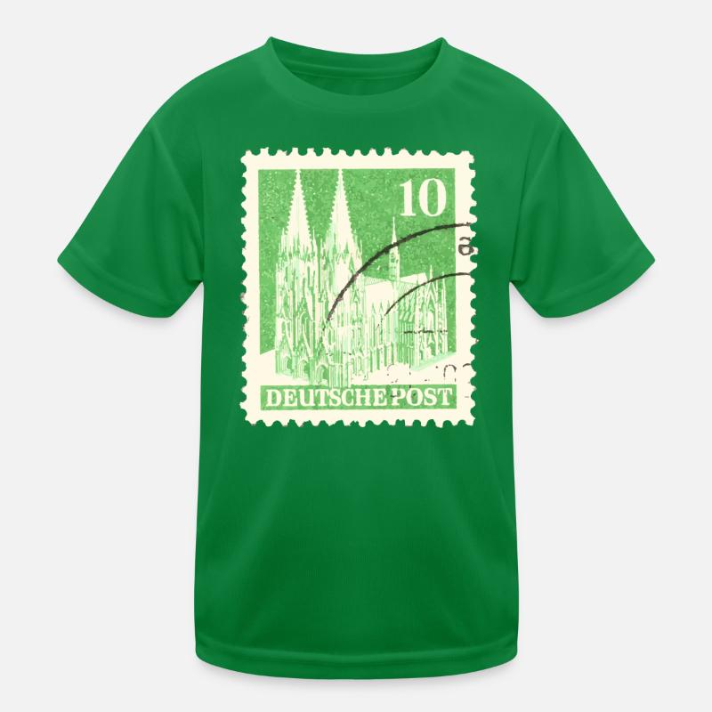 Kölner Dom Briefmarke 10er Grün 1948 Kinder Funktions-T-Shirt