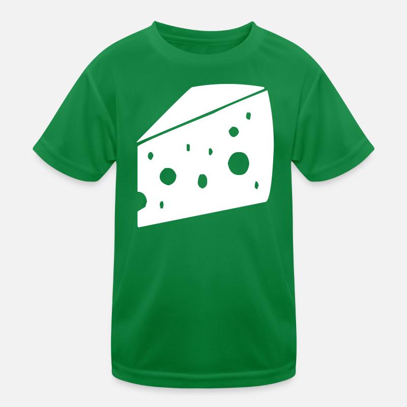 großes Stück Käse mit Löchern Kinder Funktions-T-Shirt