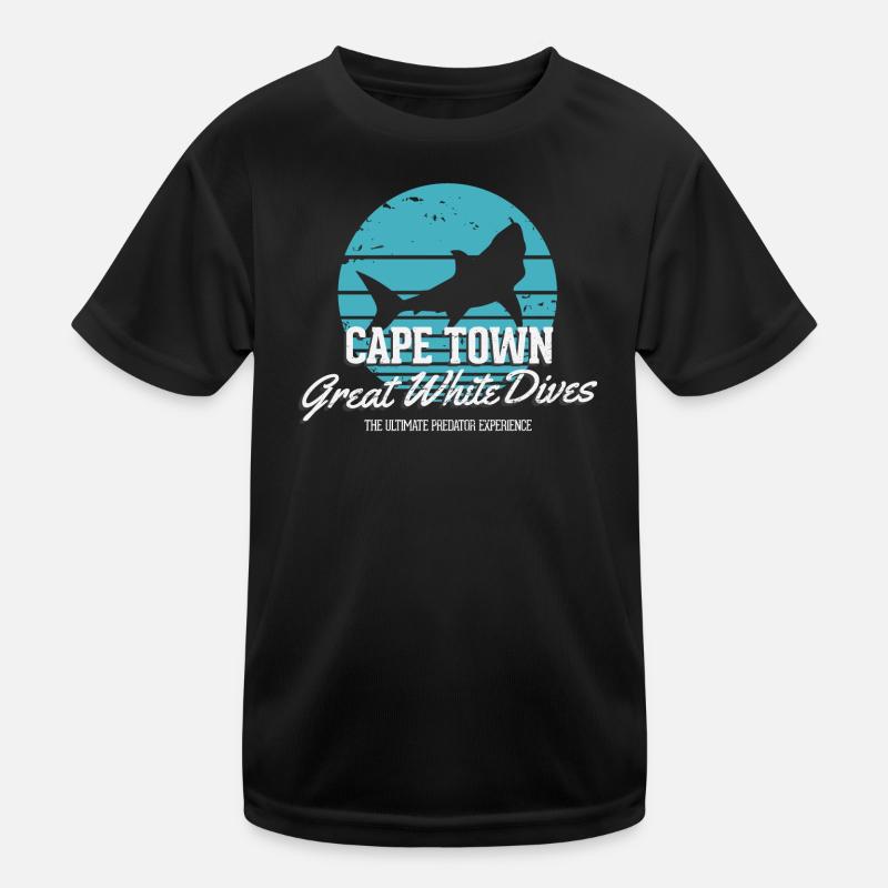 Cape Town Great White Shark Dives Kids Functional T-Shirt