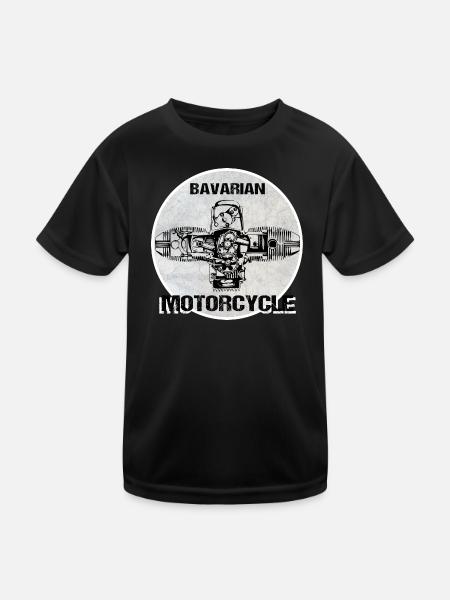 Bavarian Motorcycle boxer engine - Kids Functional T-Shirt - black