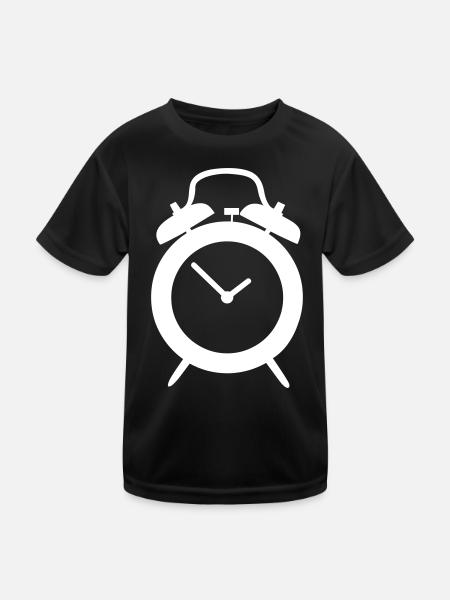 alarm clock - Kids Functional T-Shirt - black - Front