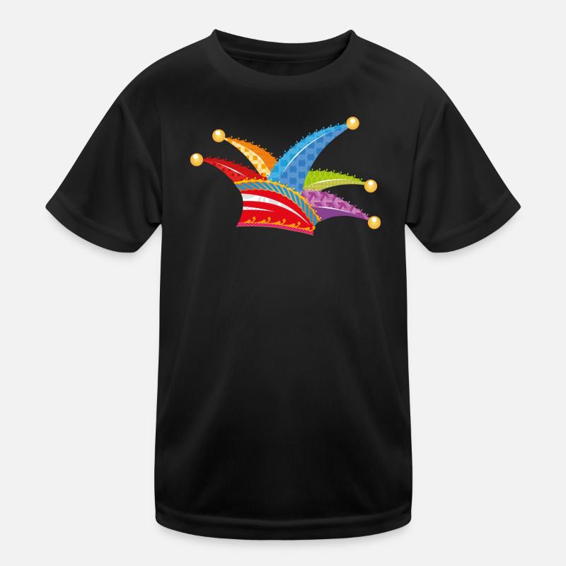 knallbunte Narrenkappe Kinder Funktions-T-Shirt