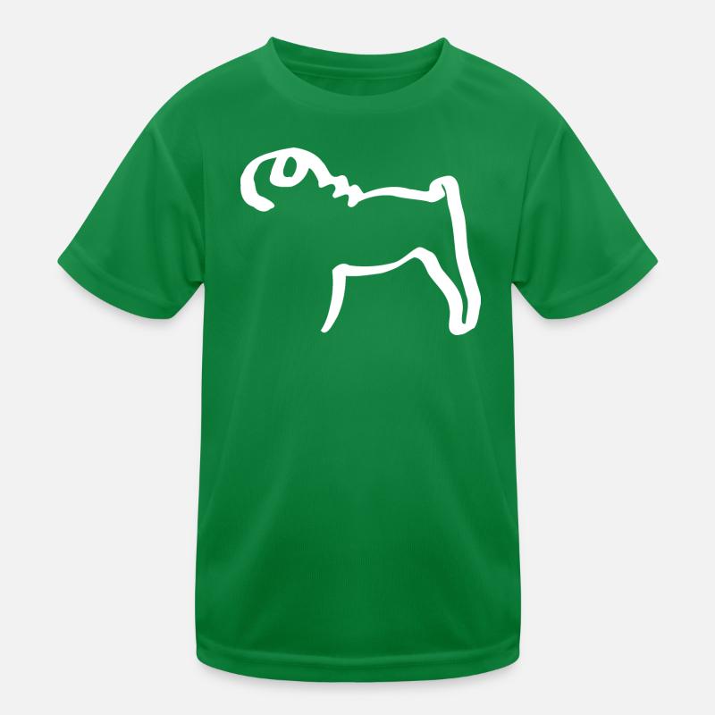 Line Pug Kids Functional T-Shirt