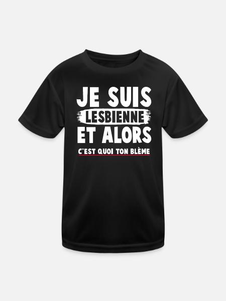 Humorous feminist t-shirt with a committed message - Kids Functional T-Shirt - black