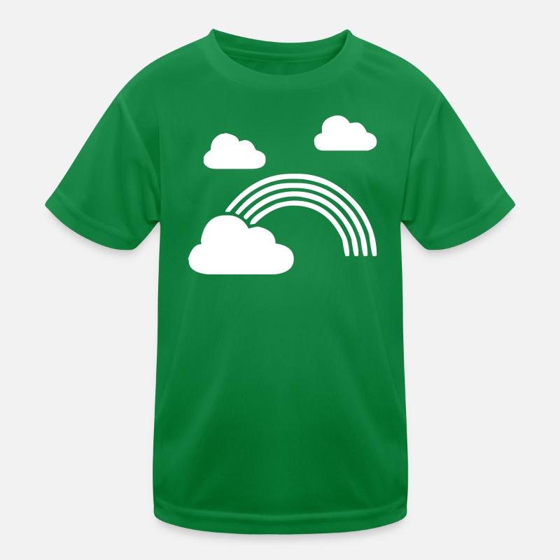 Regenbogen mit Wolken Kinder Funktions-T-Shirt