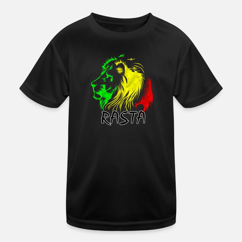 Lion rasta : style vert-jaune-rouge T-shirt sport Enfant