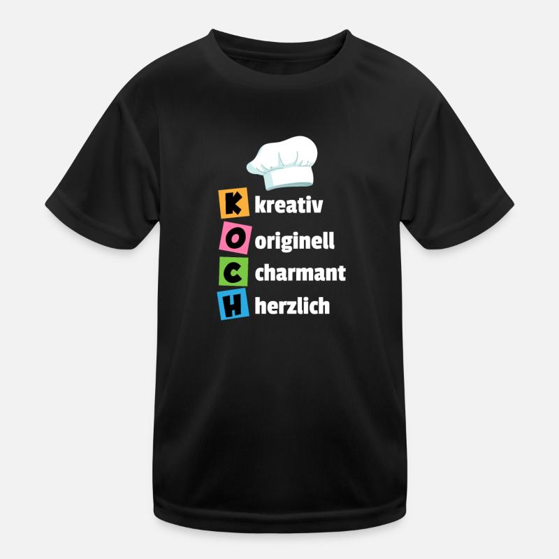Chef - creative, original, charming, cordial - Kids Functional T-Shirt - black