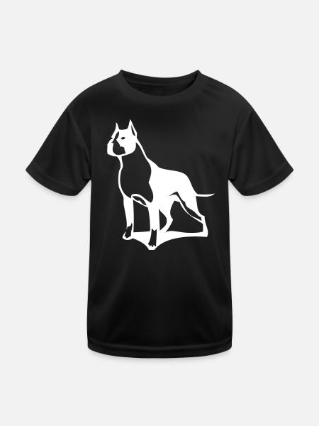A pit bull that protects its territory - Kids Functional T-Shirt - black - Front