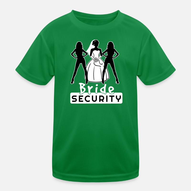 Bride Security Team Partnerlook Bachelor Fun Kids Functional T-Shirt