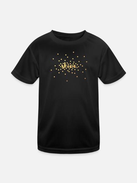 Shiva Gold Yoga Meditation - Kinder Funktions-T-Shirt - Schwarz - Vorne