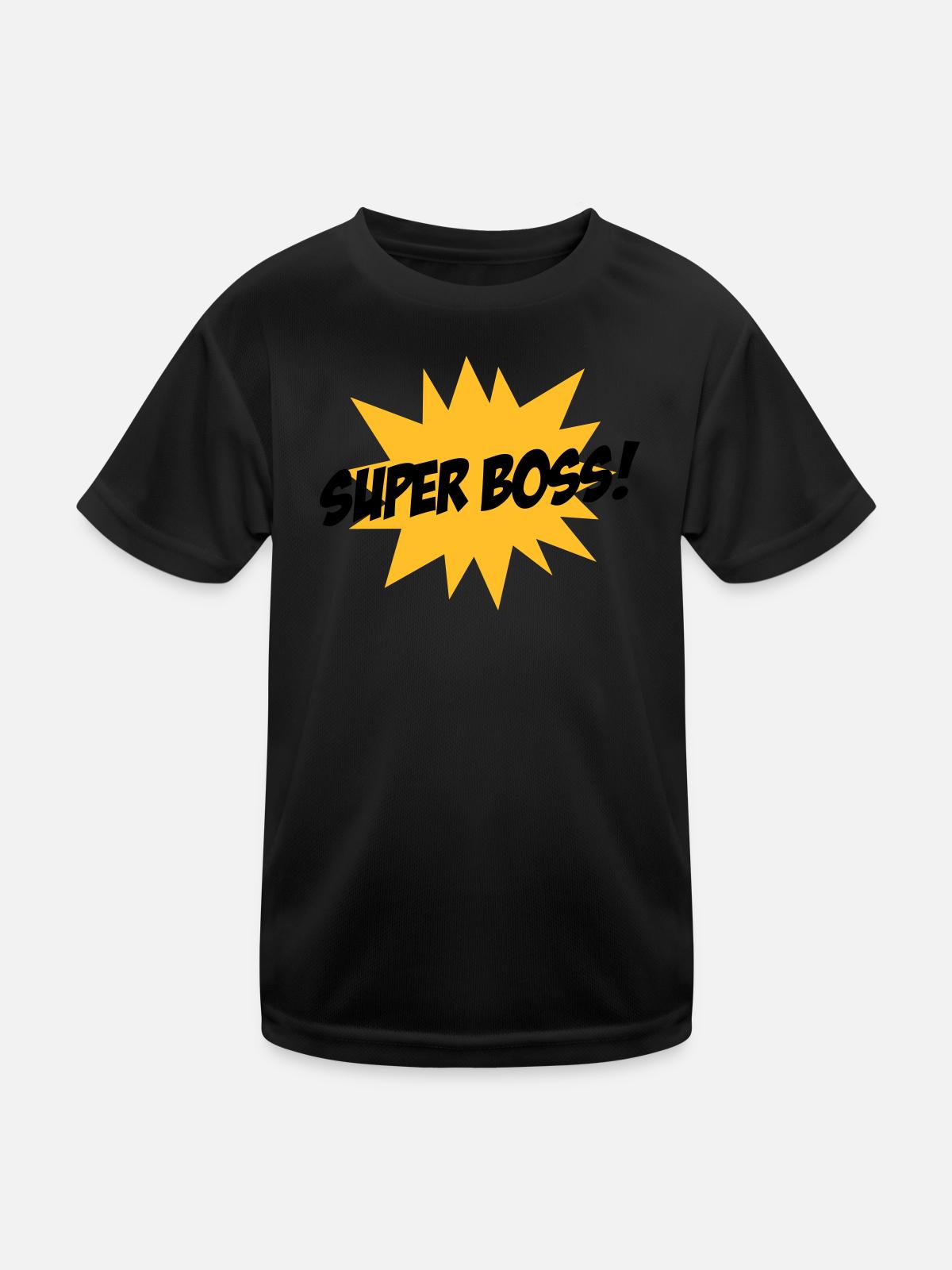Super Boss ! - Kids Functional T-Shirt - black - Front