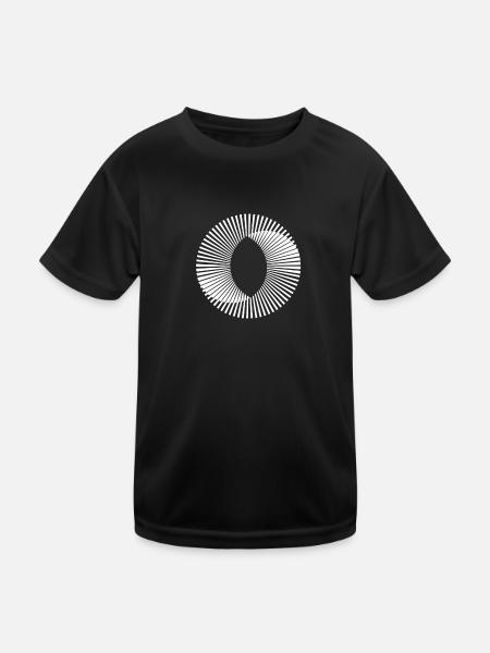 Circle illusion optic illusion paradox gift - Kids Functional T-Shirt - black - Front