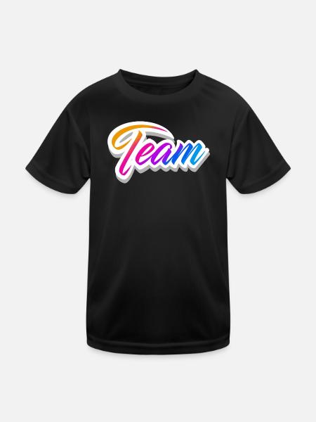 Team - Kinder Funktions-T-Shirt - Schwarz - Vorne