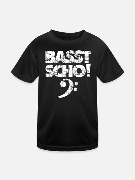 BASST SCHO! Bass Spruch Bassisten (Vintage Weiß) - Kinder Funktions-T-Shirt - Schwarz