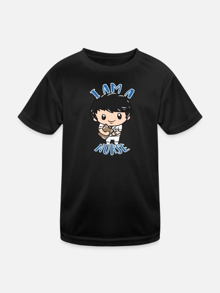 Krankenpfleger - Kinder Funktions-T-Shirt - Schwarz - Vorne