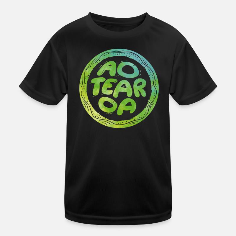 Schriftzug Aotearoa Kinder Funktions-T-Shirt