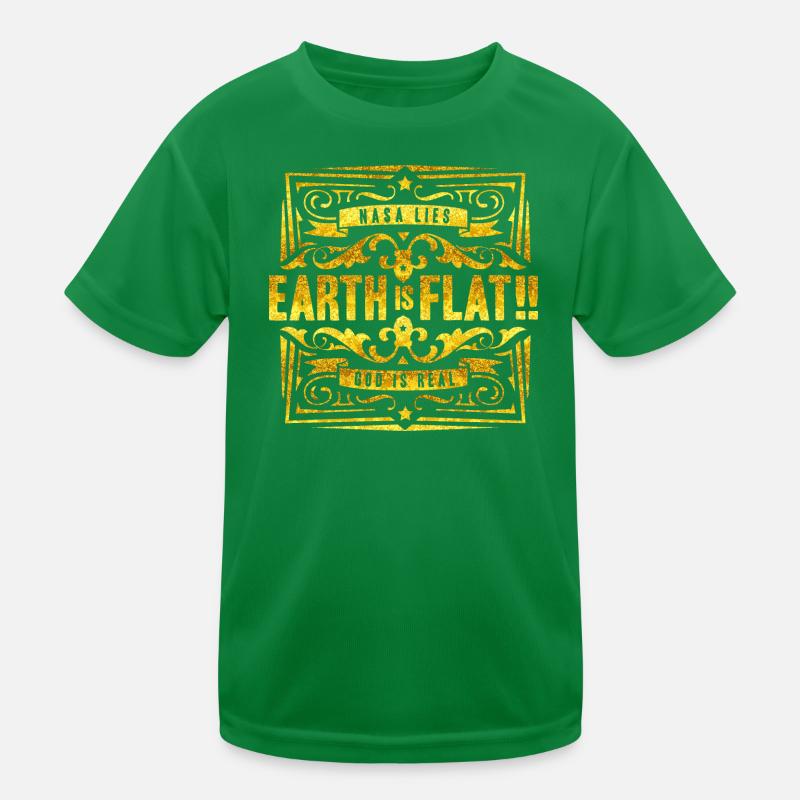 Flache Erde - Earth is flat - Flat Earth Kids Functional T-Shirt