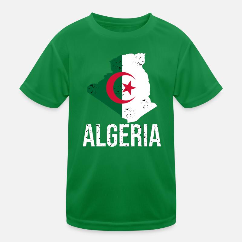Drapeau algérien dans la conception cartographique T-shirt sport Enfant