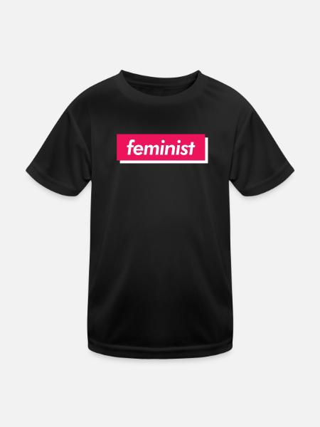 feminist - Kinder Funktions-T-Shirt - Schwarz - Vorne