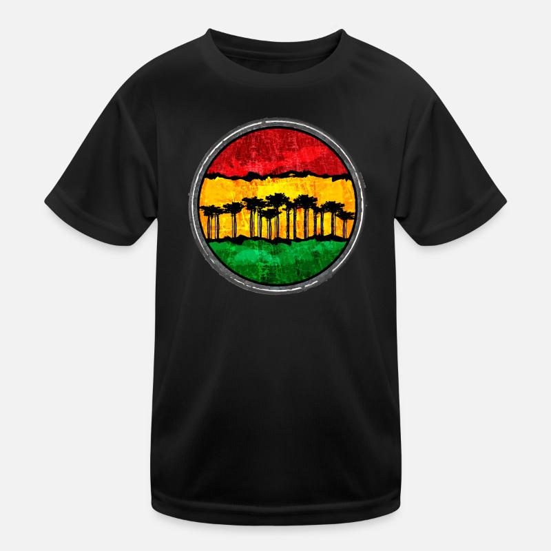 Coucher de soleil africain avec motif reggae T-shirt sport Enfant
