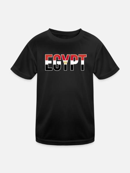 Egypt Flag Bold Typographic - Kinder Funktions-T-Shirt - Schwarz